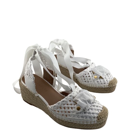 Aerosoles Scarlett Raffia Espadrille‎ Wedge Sandal Size 5 NWB White Strappy - Picture 4 of 8